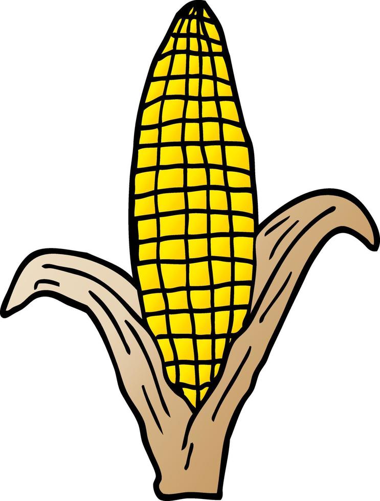 dessin animé doodle maïs en épi vecteur