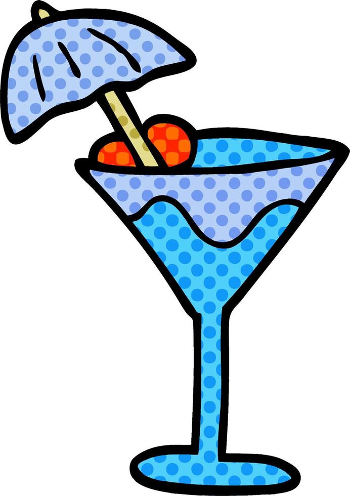 dessin animé doodle boisson martini vecteur