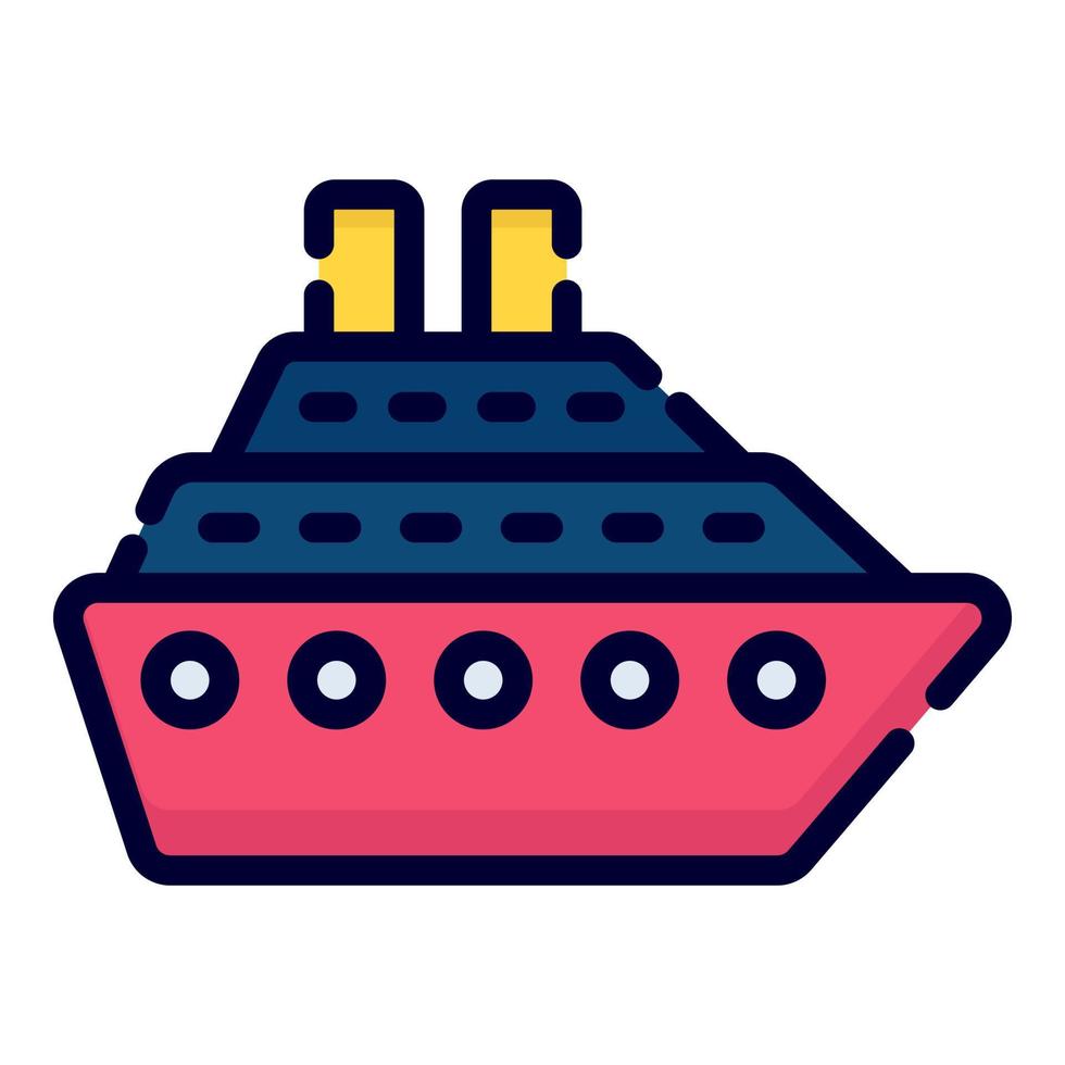icône de vecteur de navire. style de contour coloré pour le web et le mobile.