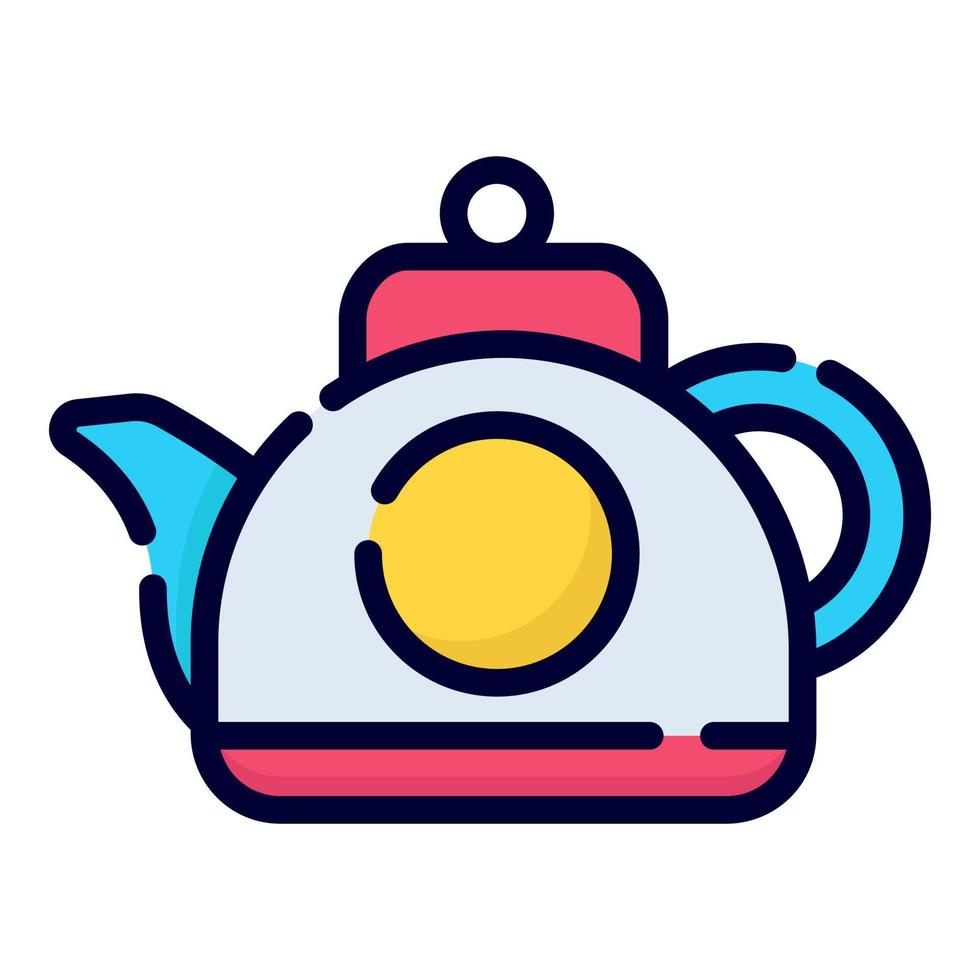 icône de vecteur de pot de thé. style de contour coloré pour le web et le mobile.