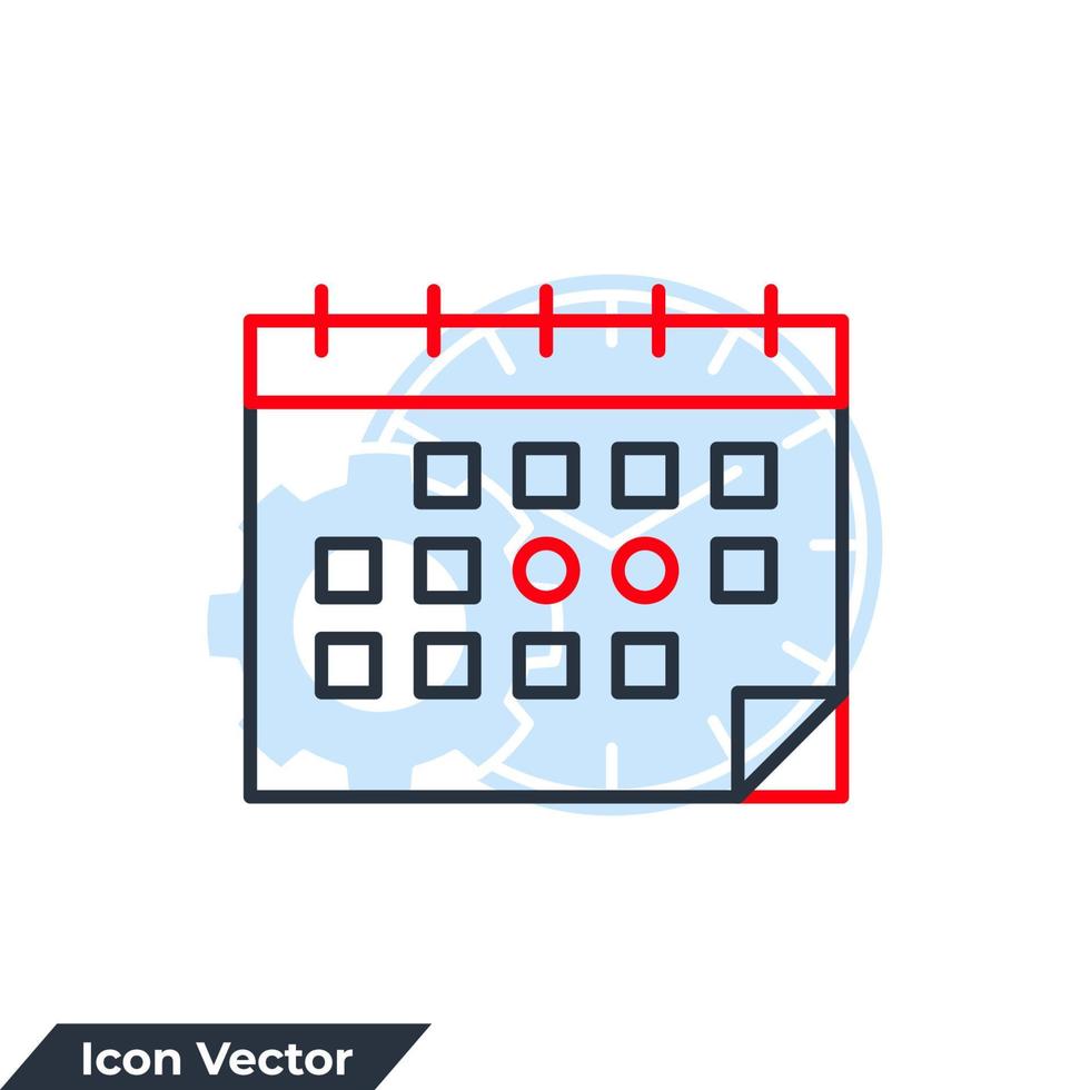 calendrier icône logo illustration vectorielle. modèle de symbole de gestion du temps pour la collection de conception graphique et web vecteur