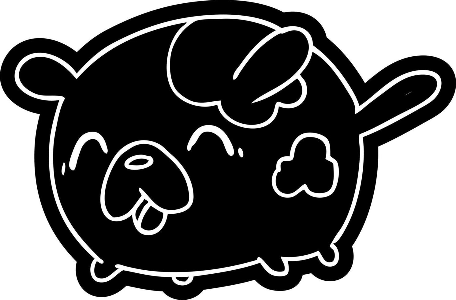 icône de dessin animé kawaii mignon patch chien vecteur