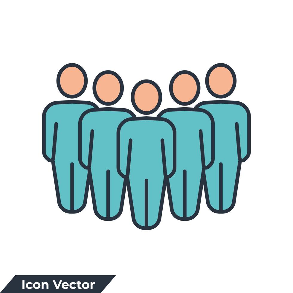 illustration vectorielle du logo de l'icône de l'équipe. modèle de symbole de personnes pour la collection de conception graphique et web vecteur