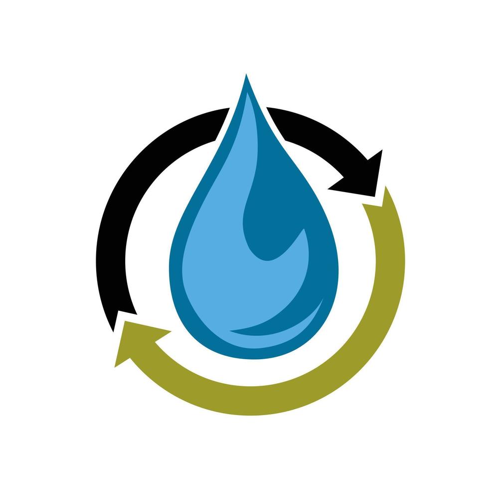 illustration de conception de signe de logo de recyclage de l'eau vecteur