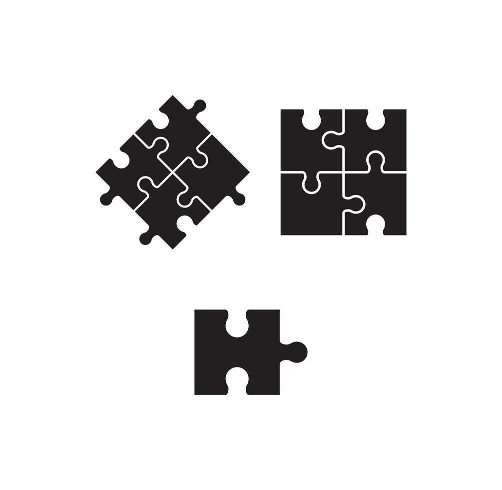 illustration de conception de logo de puzzles d'image vecteur