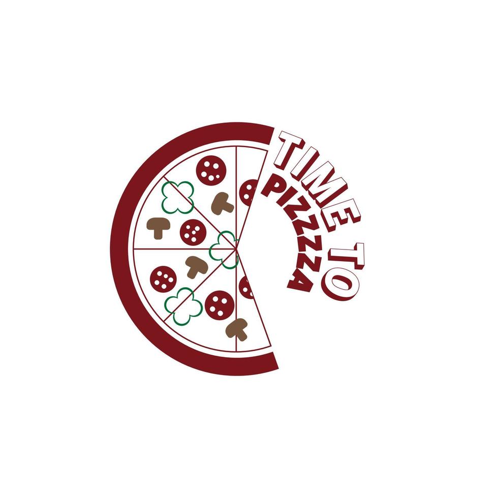 logotype time to pizza pour pizzeria, pizzeria vecteur