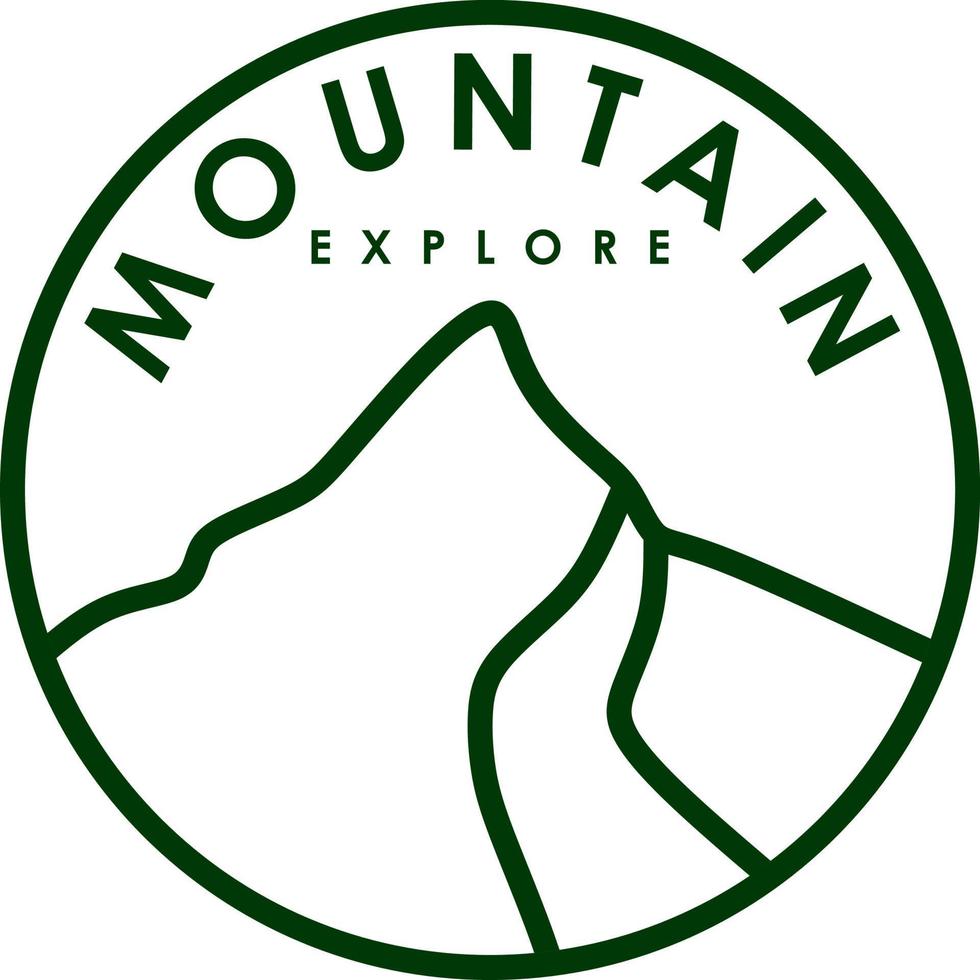 logo de paysage de montagne dessin au trait simple vecteur