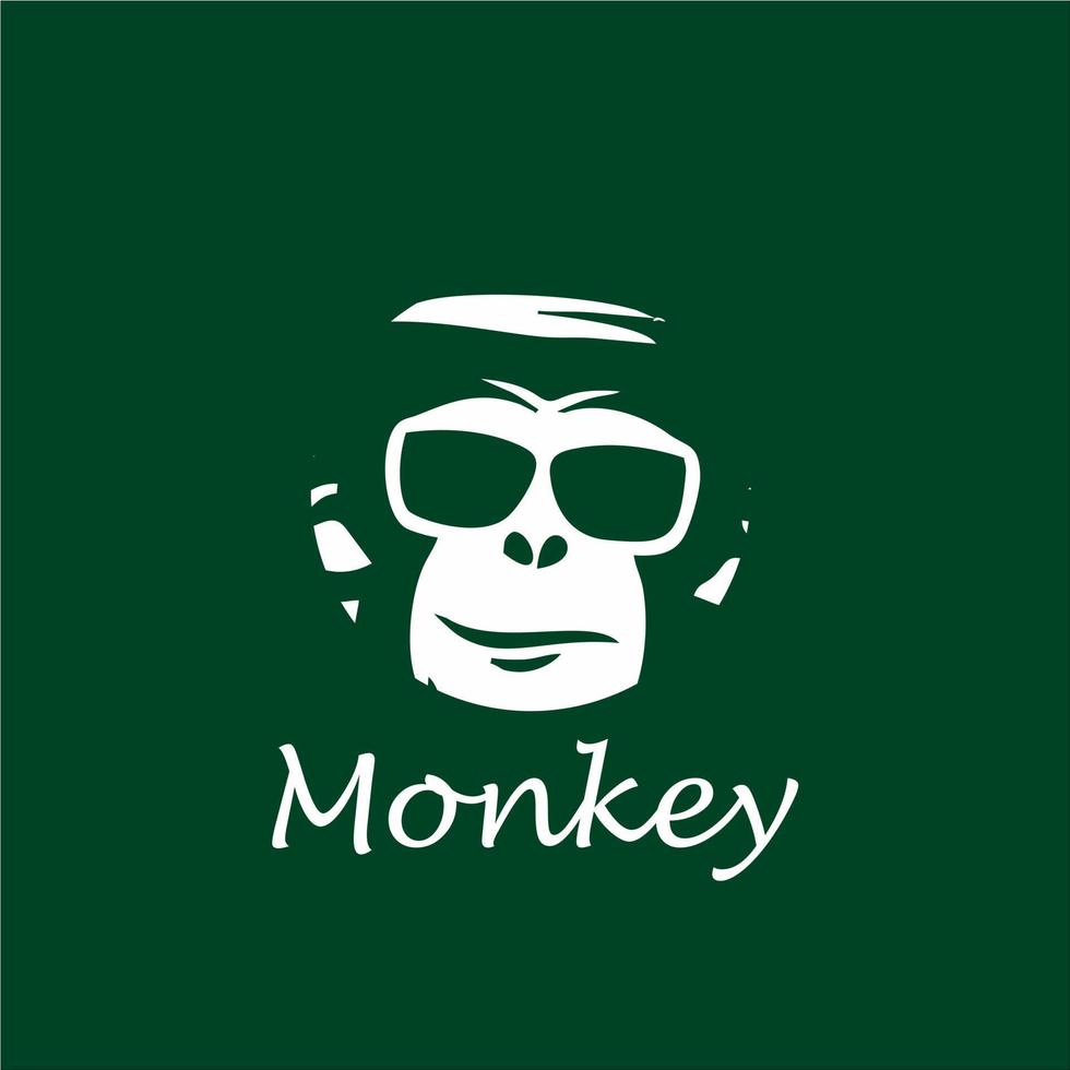 modèle de conception de logo singe dans des lunettes. illustration vectorielle de logo simple. vecteur