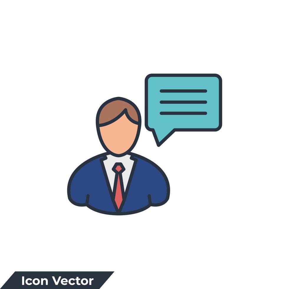 consultation en ligne icône logo illustration vectorielle. modèle de symbole de support de contact pour la collection de conception graphique et web vecteur