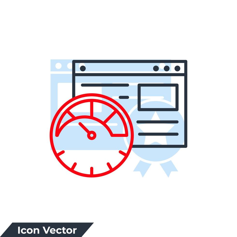 illustration vectorielle du logo de l'icône de vitesse de page. modèle de symbole d'optimisation de site Web pour la collection de conception graphique et Web vecteur