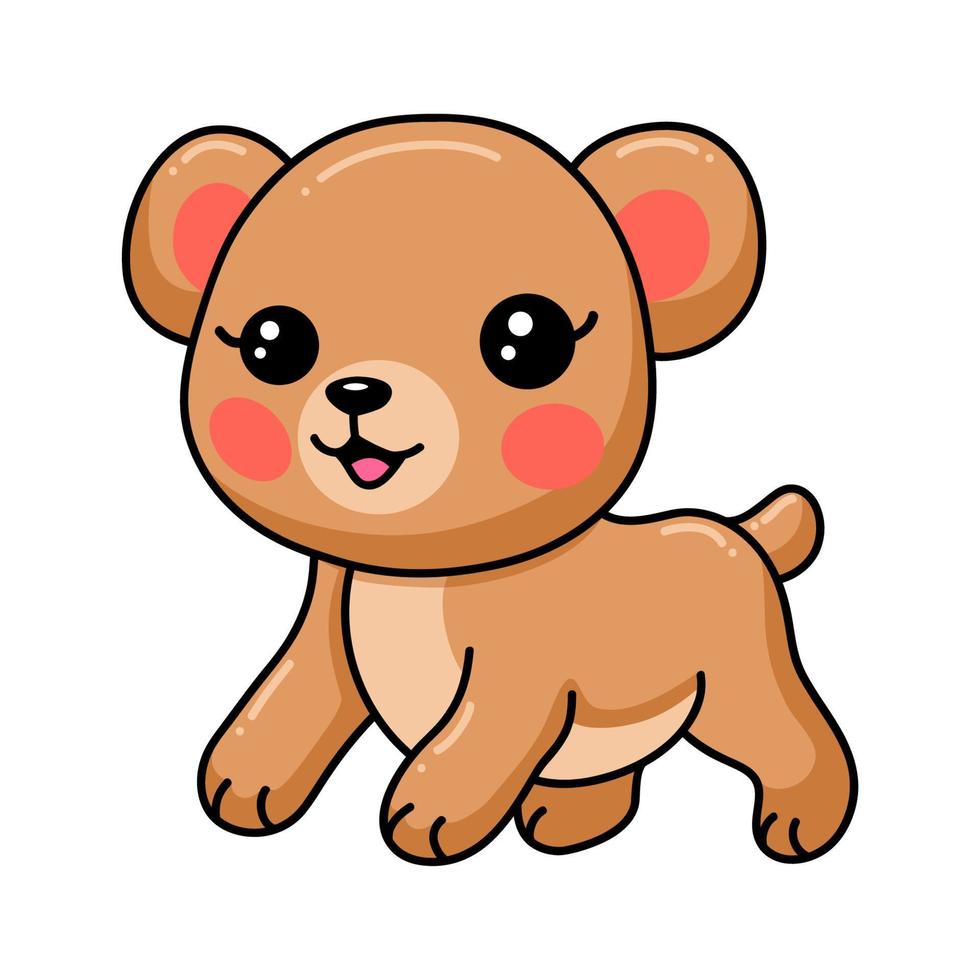 dessin animé mignon bébé ours brun vecteur