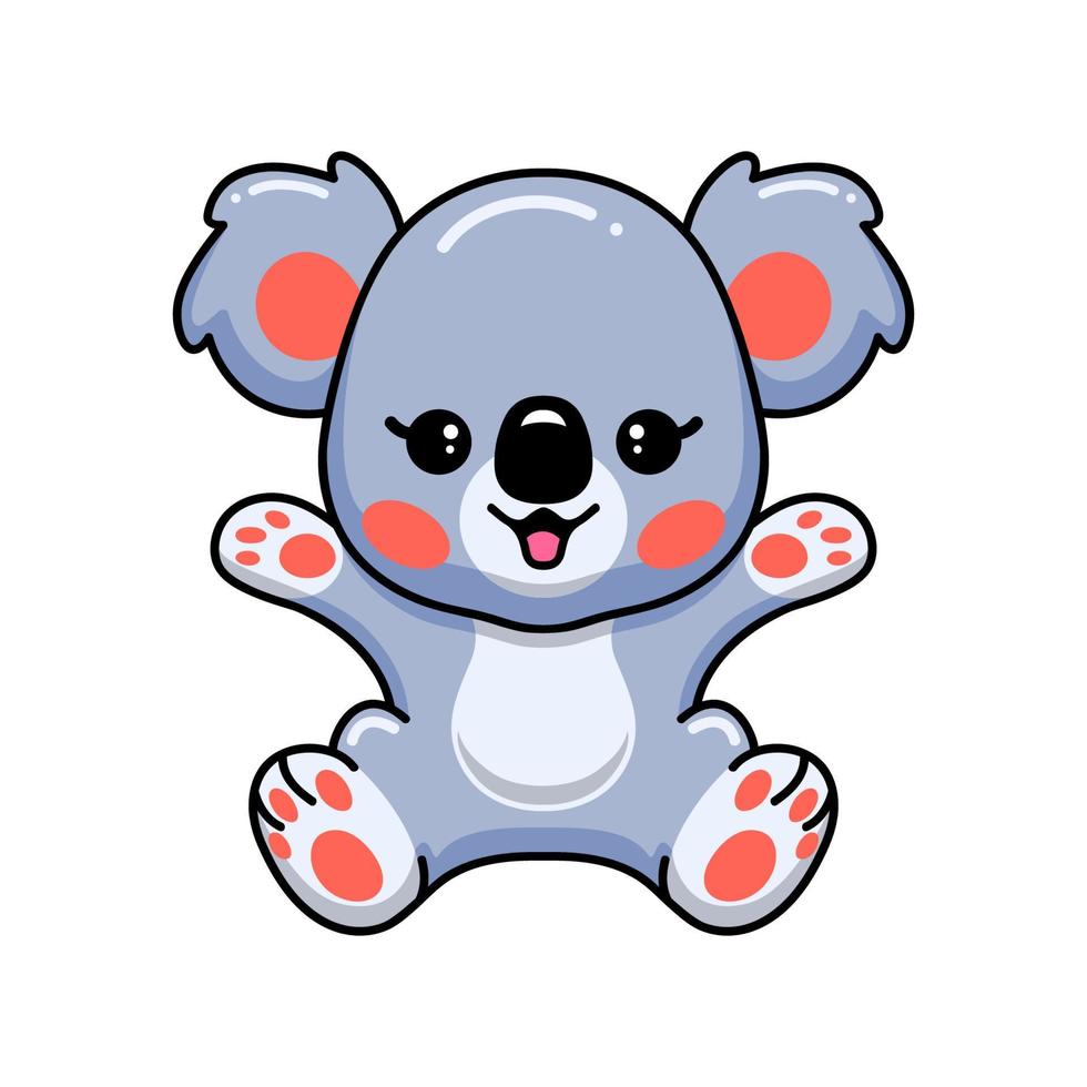 dessin animé mignon bébé koala assis vecteur