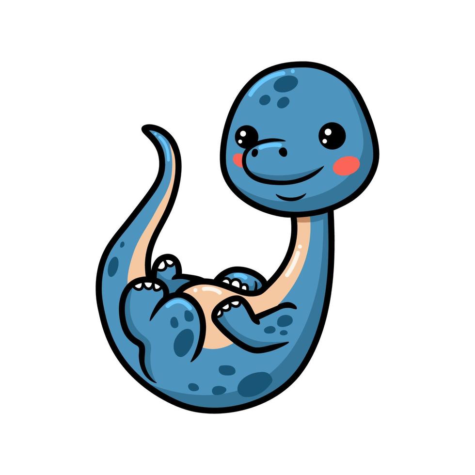 mignon petit dessin animé de dinosaure posant vecteur