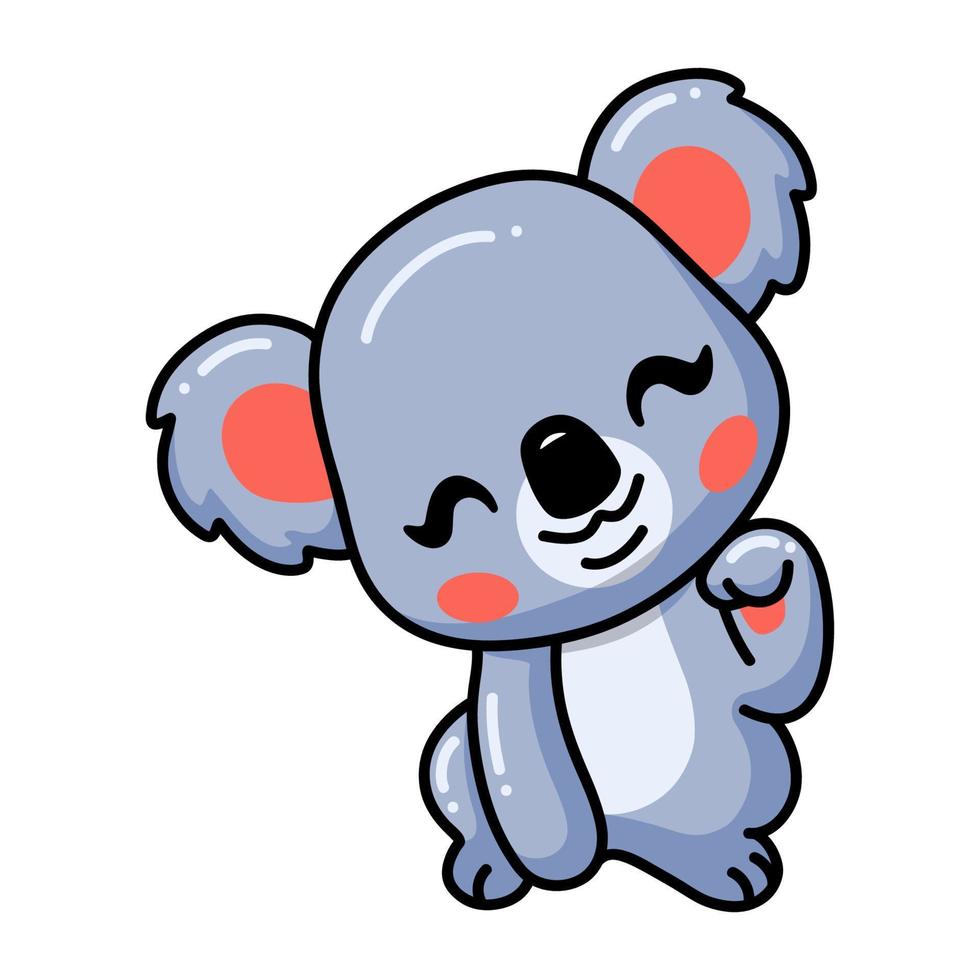 dessin animé mignon bébé koala posant vecteur