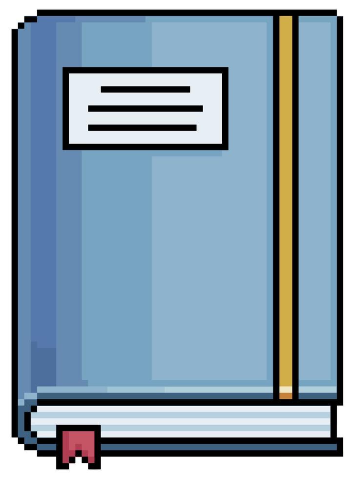icône de vecteur de livre fermé pixel art pour jeu 8bit sur fond blanc