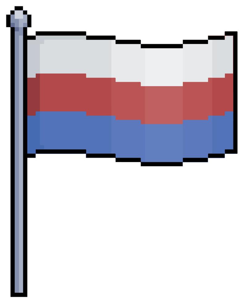 pixel art drapeau russie icône vectorielle pour jeu 8 bits sur fond blanc vecteur