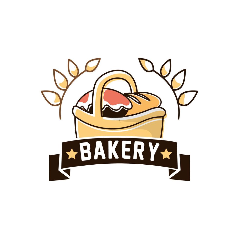 cliparts de logo de boulangerie dessinés à la main simples vecteur