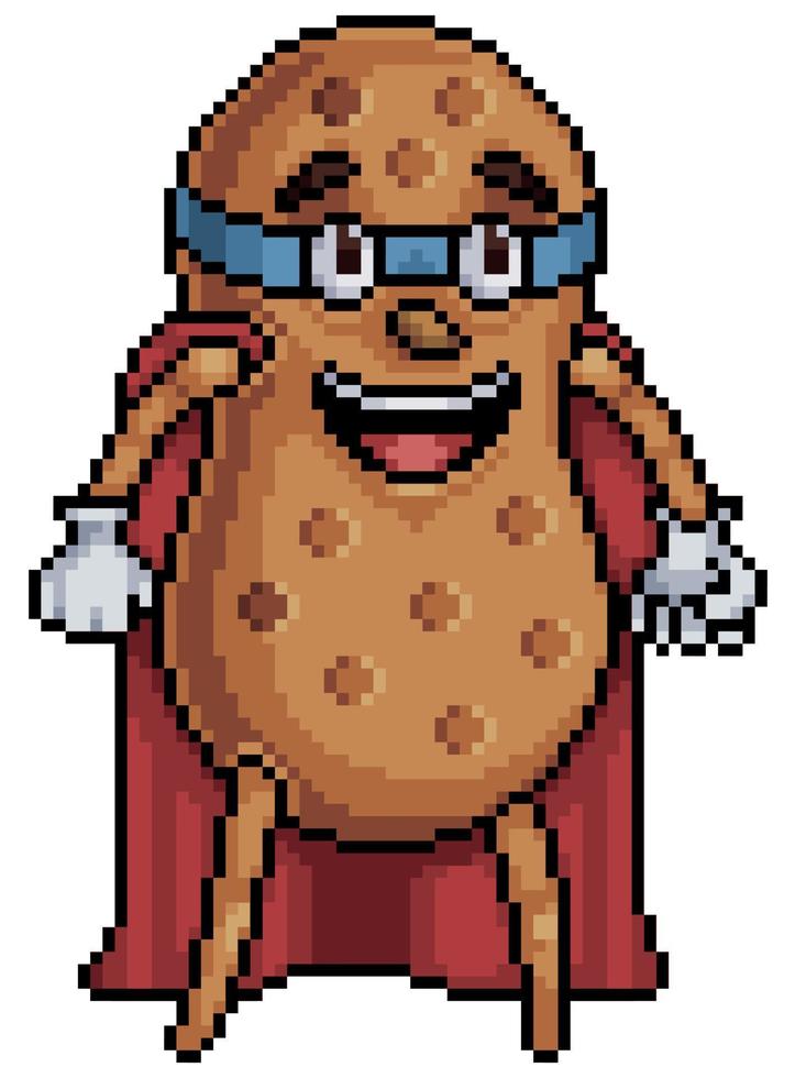 cacahuète de super héros pixel art, personnage pour le jeu 8bit vecteur