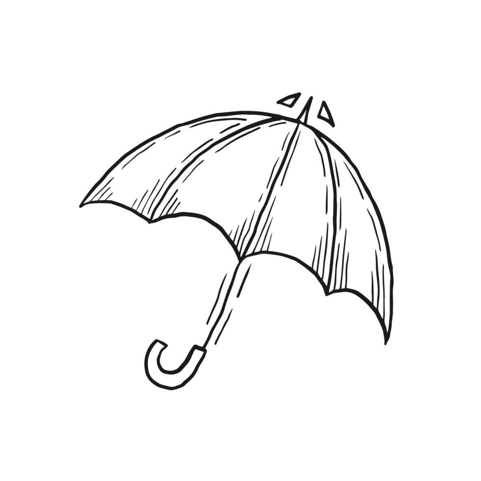 parapluie doodle projet d'illustration vectorielle vecteur