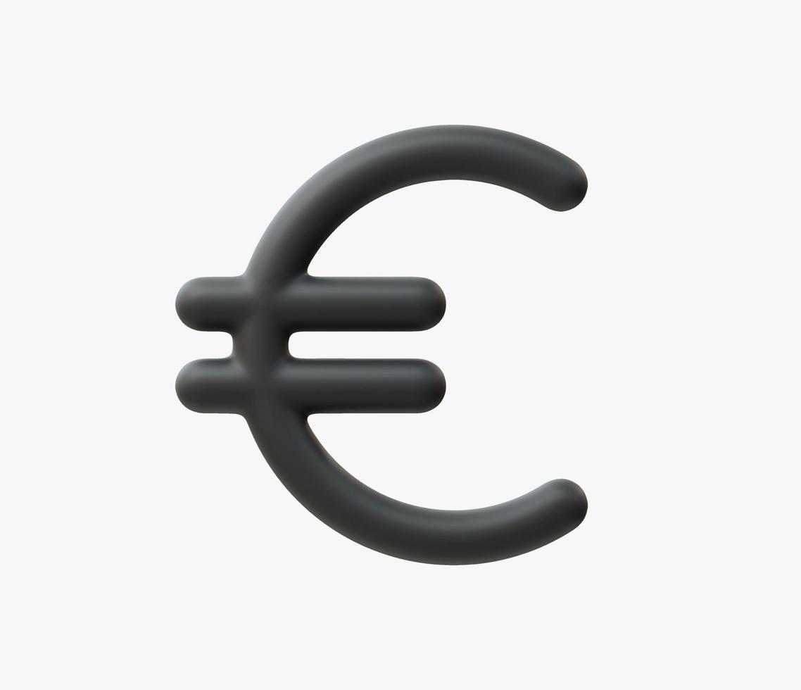 3d réaliste euro argent icône illustration vectorielle vecteur