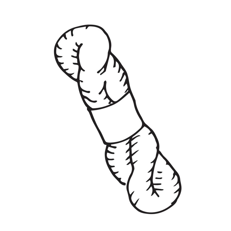 illustration doodle dessin dans le style doodle. écheveau de fil. écheveau de laine pour tricoter, icône faite à la main, passe-temps vecteur