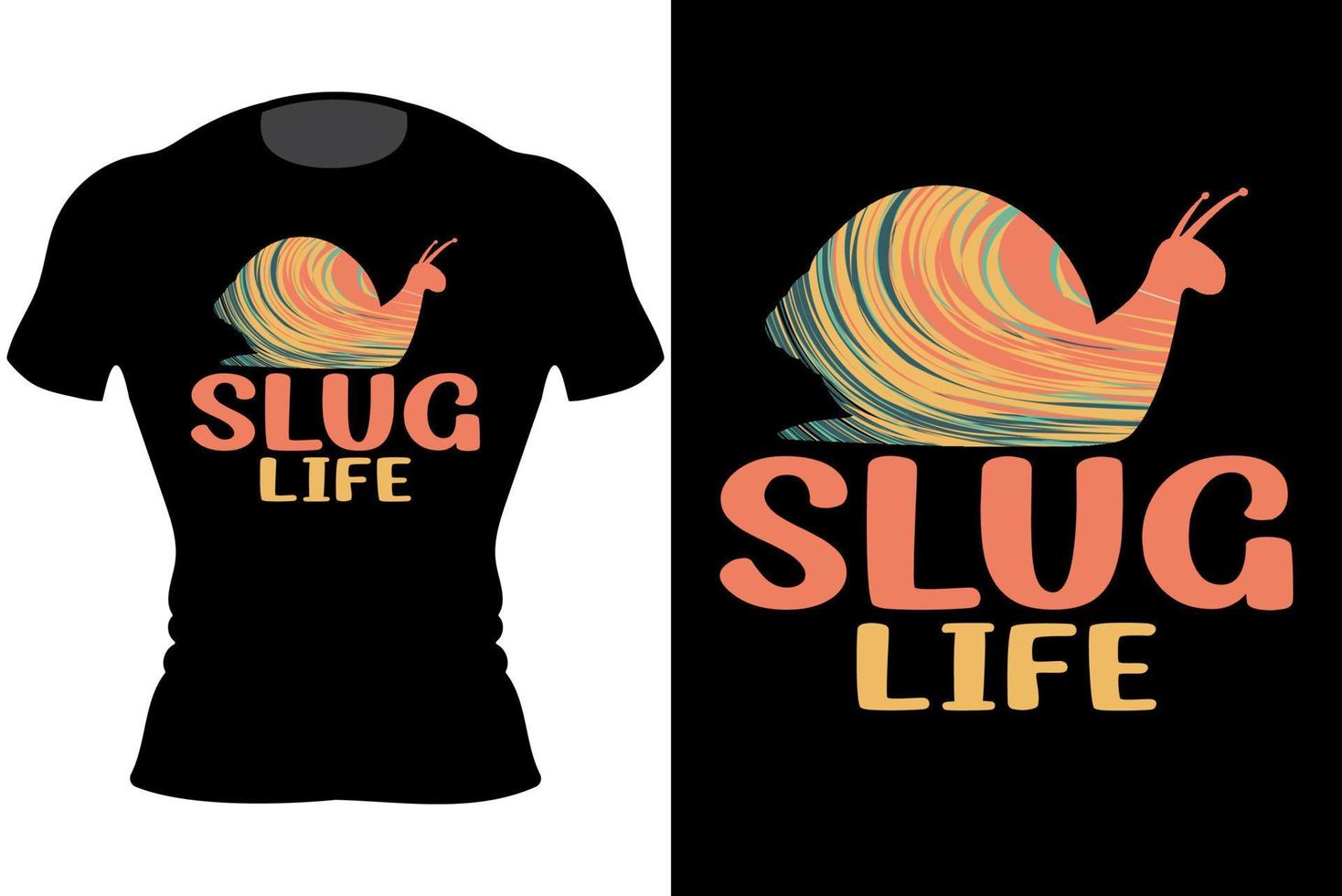 conception unique et tendance de t-shirt slug life vecteur