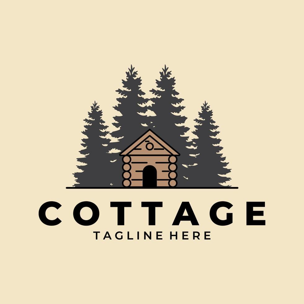 conception de modèle de vecteur de logo vintage cottage
