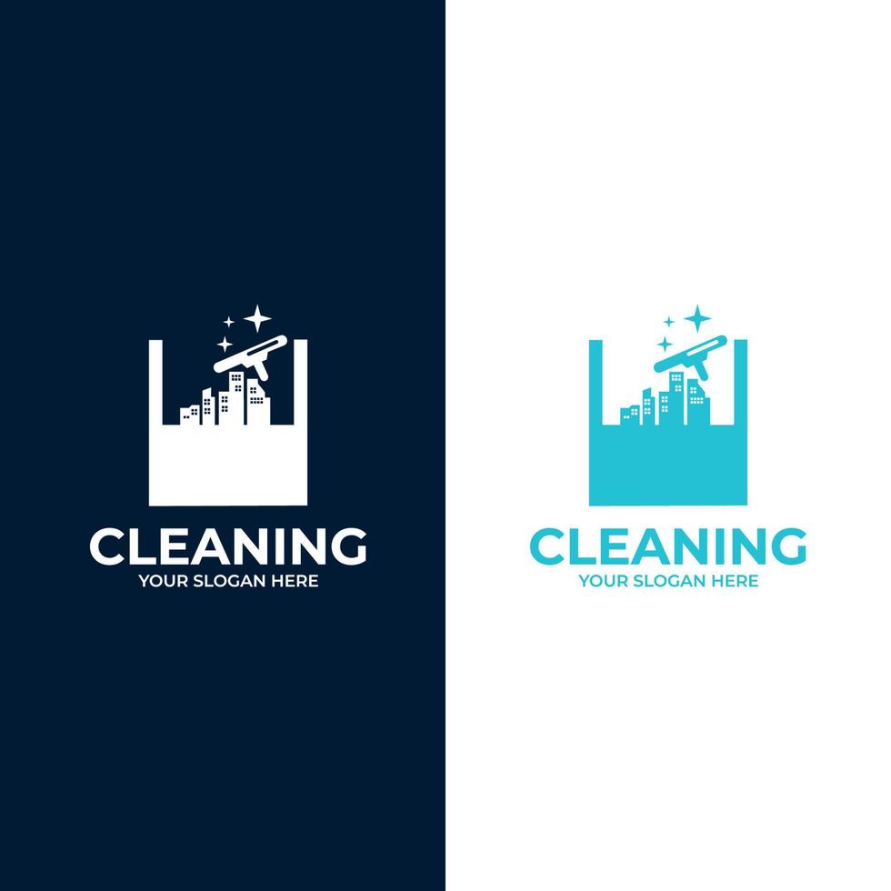 vecteur d'icône de logo de service propre de nettoyage. collection de styles de logo de nettoyage