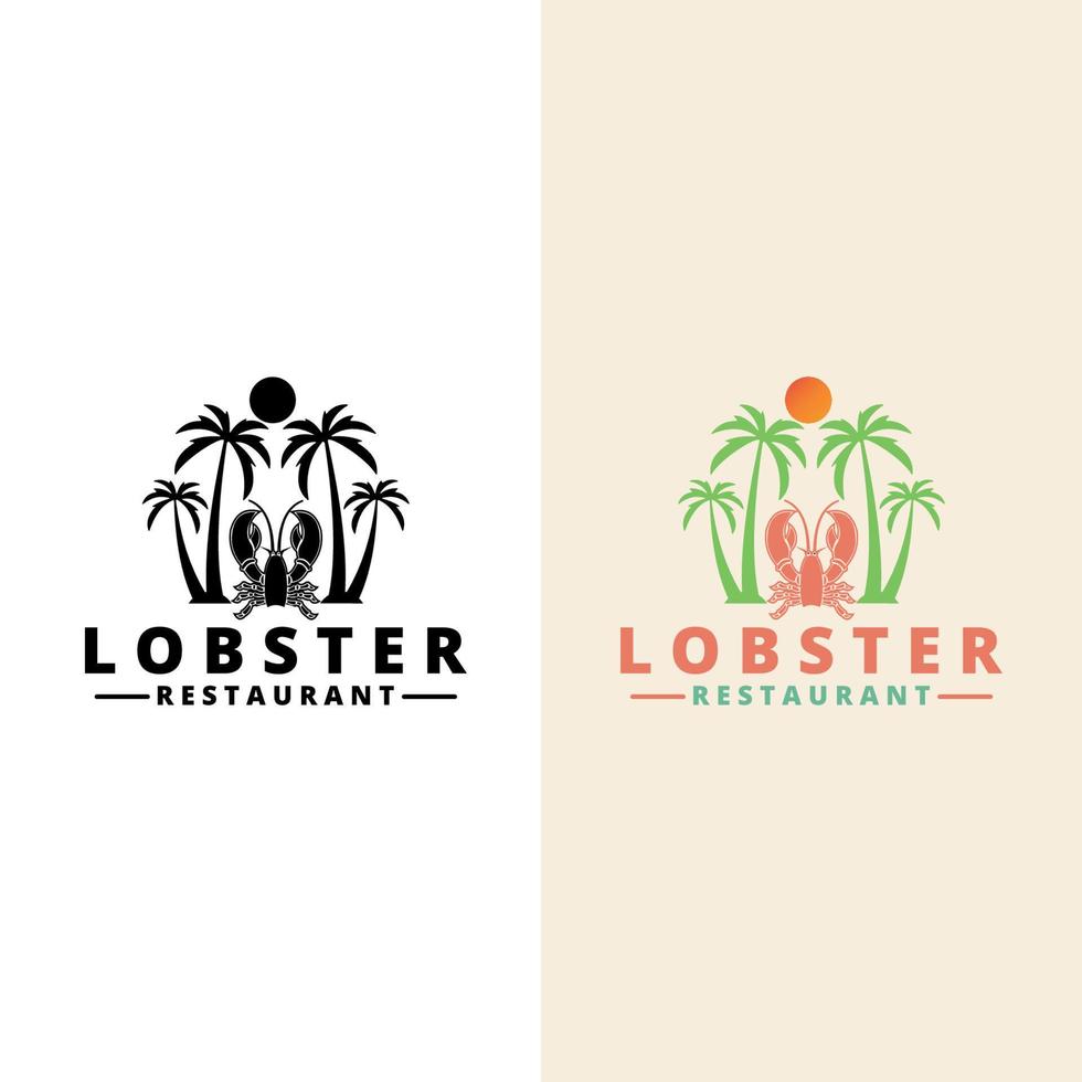 création de logo de homard. peut être utilisé pour les restaurants de menu, les marchés aux poissons et dans les magasins vecteur