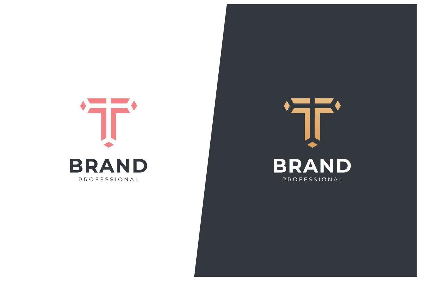t lettre logo vecteur concept icône marque déposée. marque universelle de logotype t