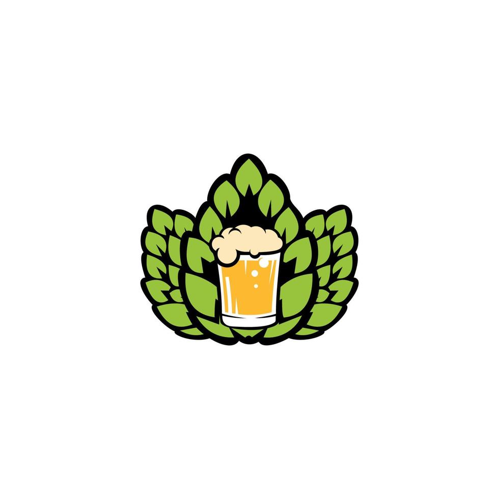 logo de bière hop .label, badge pour bar, festival de la bière, brasserie. isolé sur fond blanc. vecteur