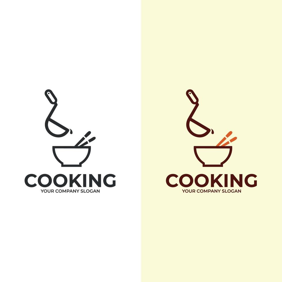 logo de cuisine. icône ou symbole pour le restaurant de menu design. modèle de logo graphique pour le cours de cuisine. illustration vectorielle vecteur