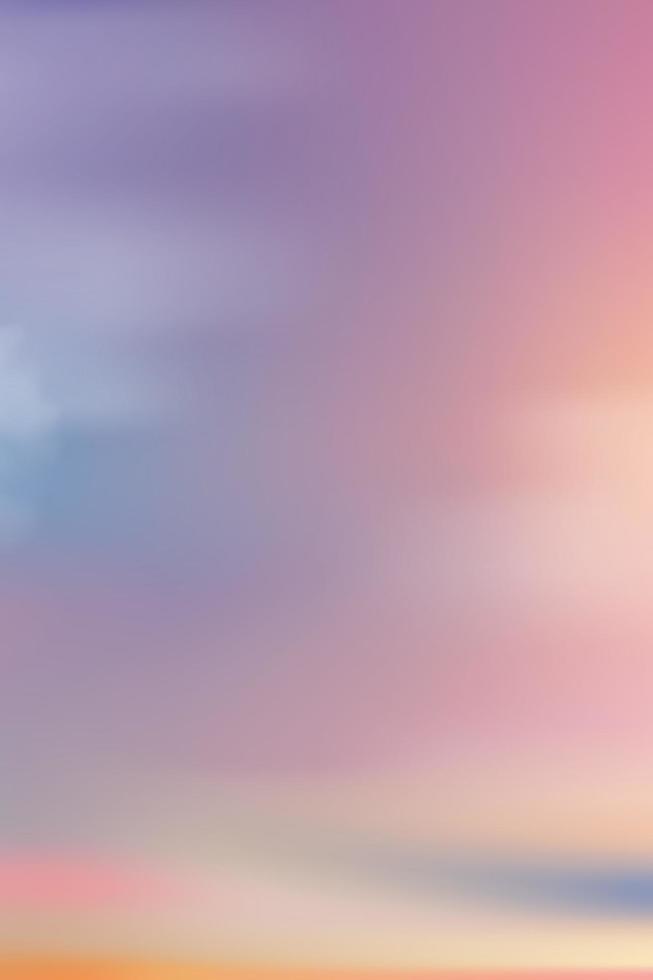 coucher de soleil magnifique crépuscule avec ciel pastel en rose, violet, ciel bleu, paysage de ciel dramatique vertical au crépuscule en soirée, fond de bannière naturelle de douceur vectorielle du lever du soleil ou de la lumière du soleil pendant quatre saisons vecteur