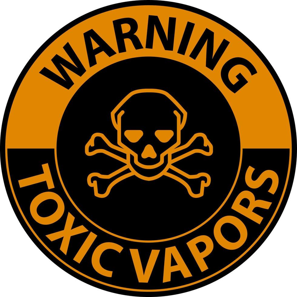 Panneau d'avertissement de vapeurs toxiques sur fond blanc vecteur