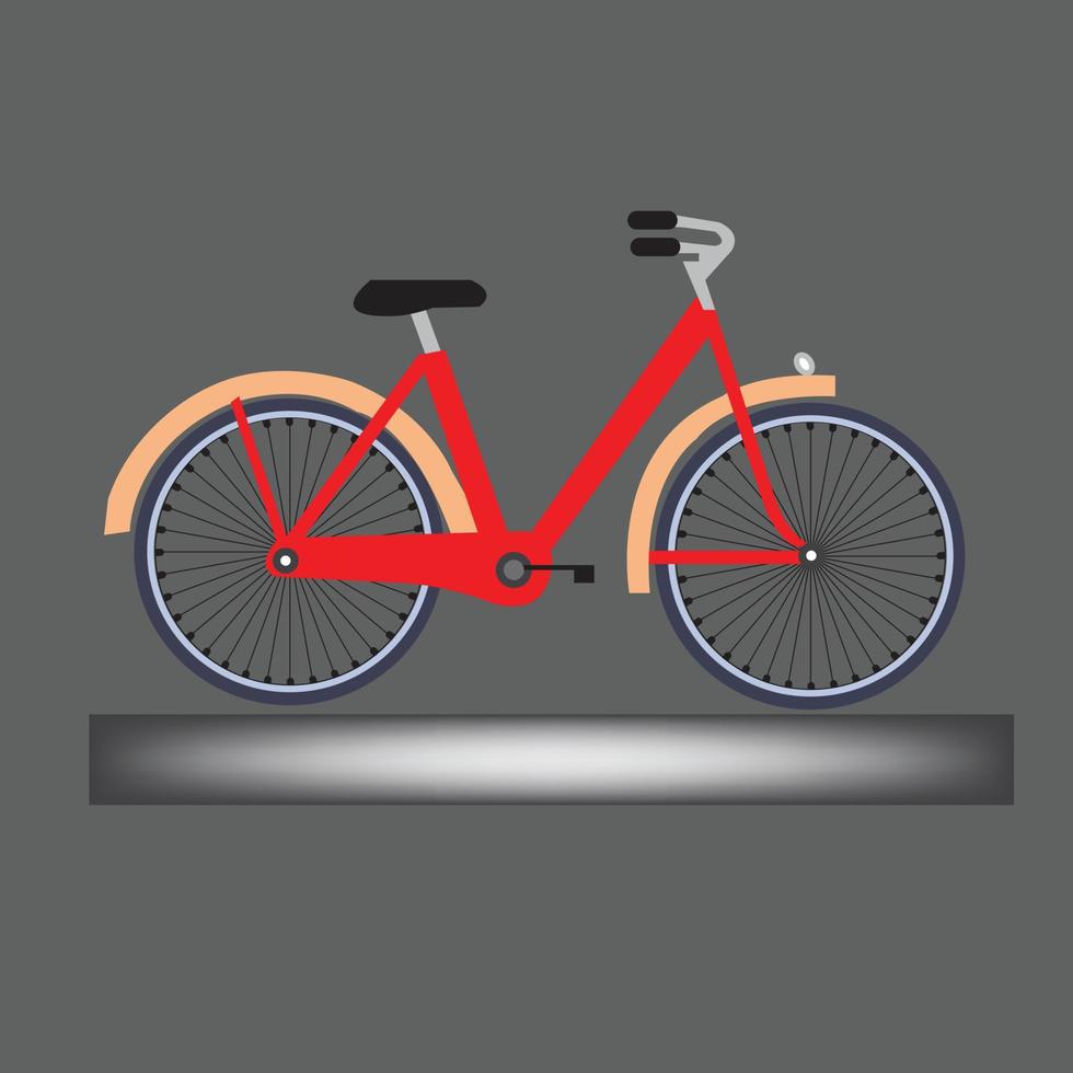 vélo avec v-brakes. vélo multi-vitesses pour adultes. illustration vectorielle plate, vecteur