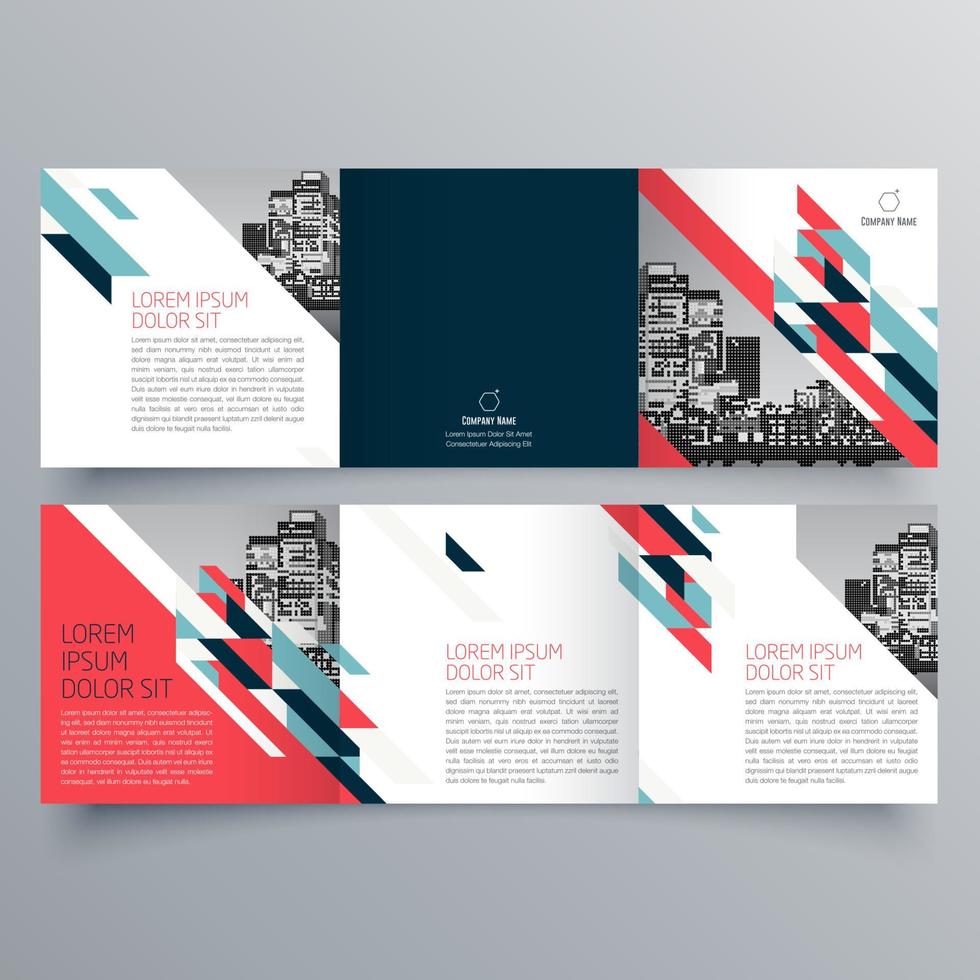 modèle de brochure à trois volets design géométrique minimaliste pour les entreprises et les entreprises. modèle de vecteur de brochure de concept créatif.