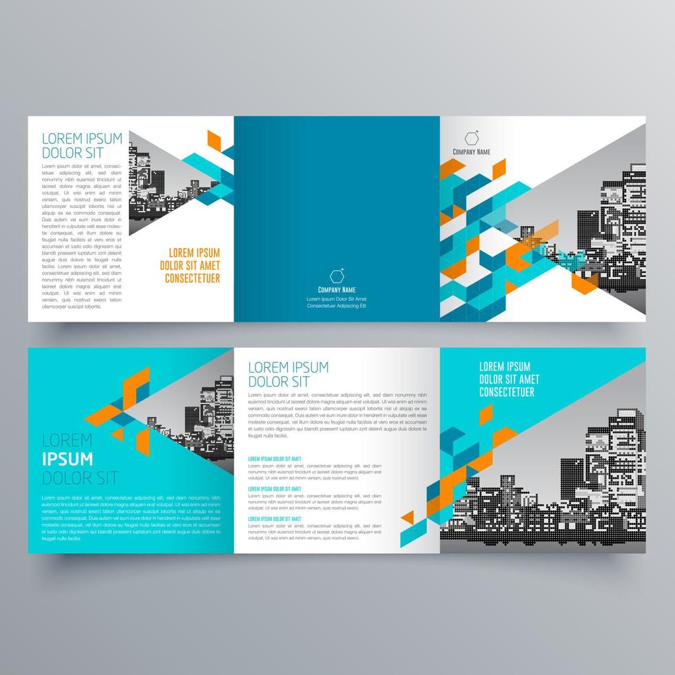 modèle de brochure à trois volets design géométrique minimaliste pour les entreprises et les entreprises. modèle de vecteur de brochure de concept créatif.