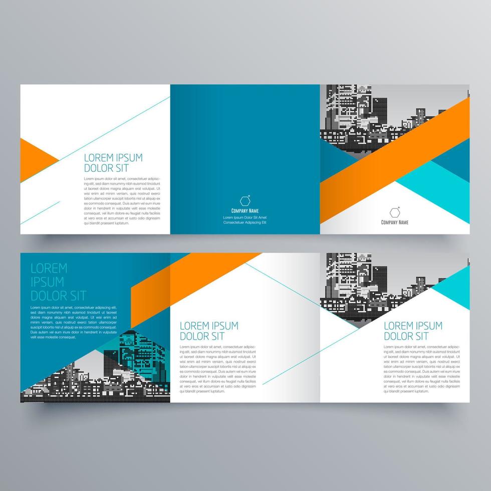 modèle de brochure à trois volets design géométrique minimaliste pour les entreprises et les entreprises. modèle de vecteur de brochure de concept créatif.