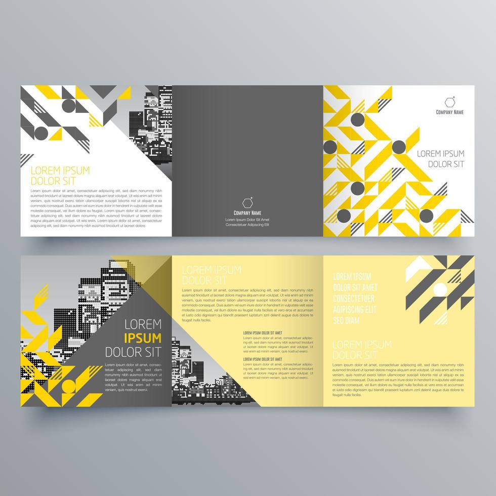 modèle de brochure à trois volets design géométrique minimaliste pour les entreprises et les entreprises. modèle de vecteur de brochure de concept créatif.