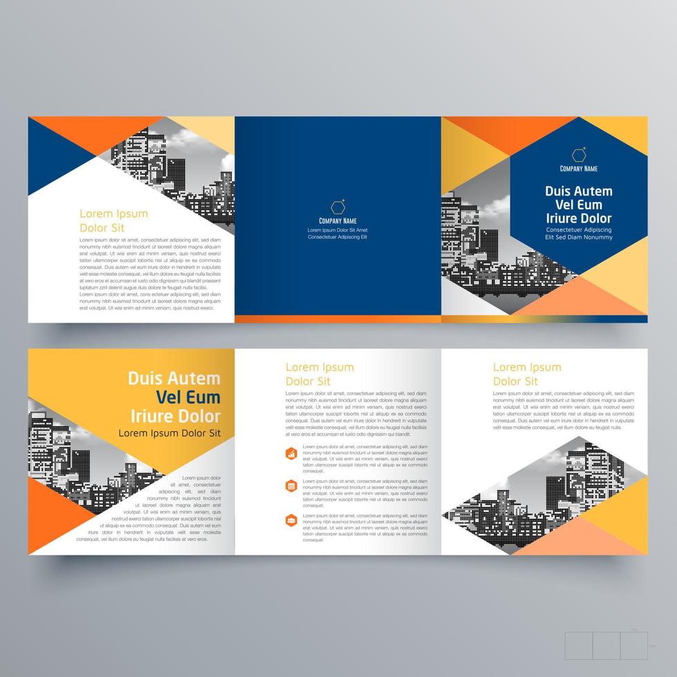 modèle de brochure à trois volets design géométrique minimaliste pour les entreprises et les entreprises. modèle de vecteur de brochure de concept créatif.