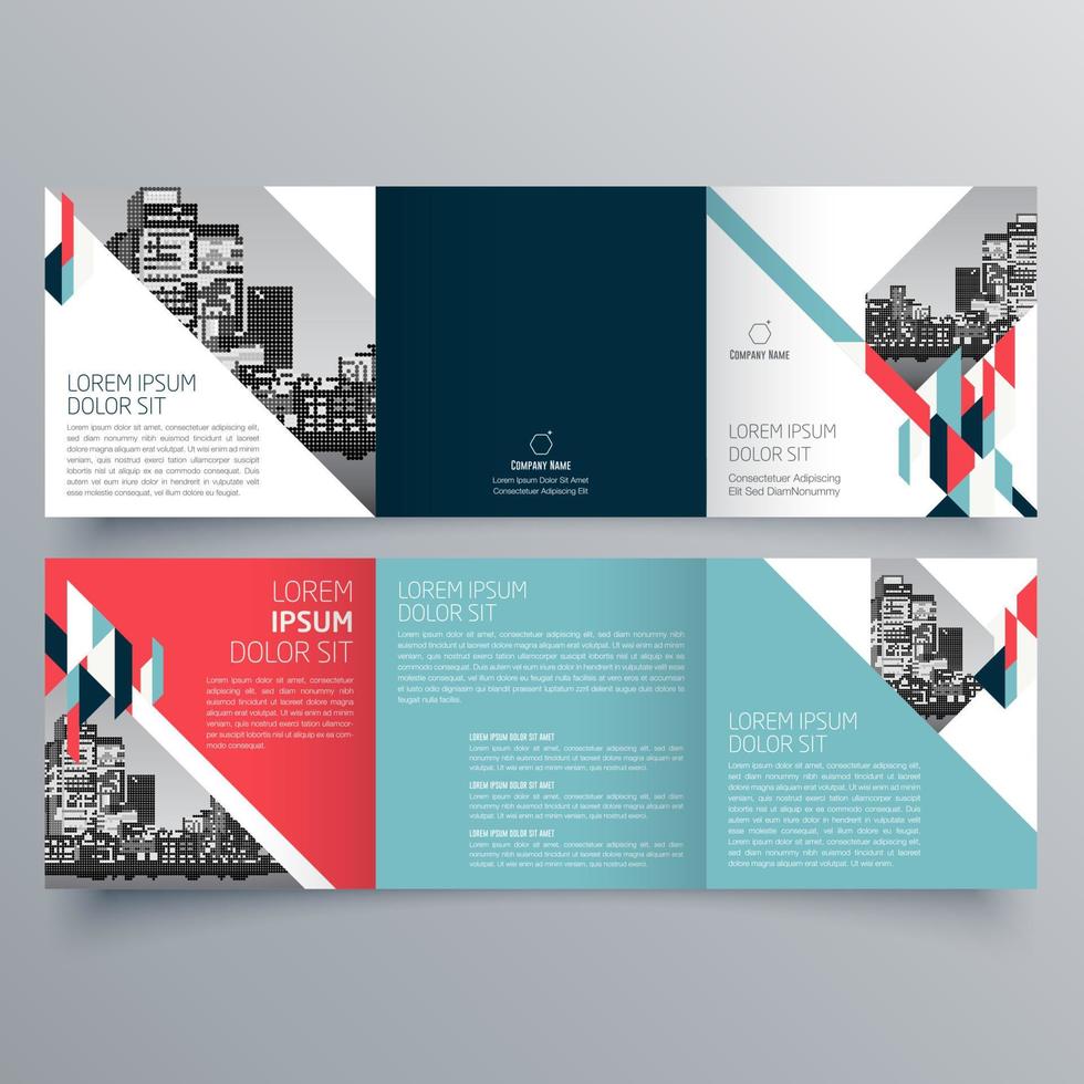 modèle de brochure à trois volets design géométrique minimaliste pour les entreprises et les entreprises. modèle de vecteur de brochure de concept créatif.