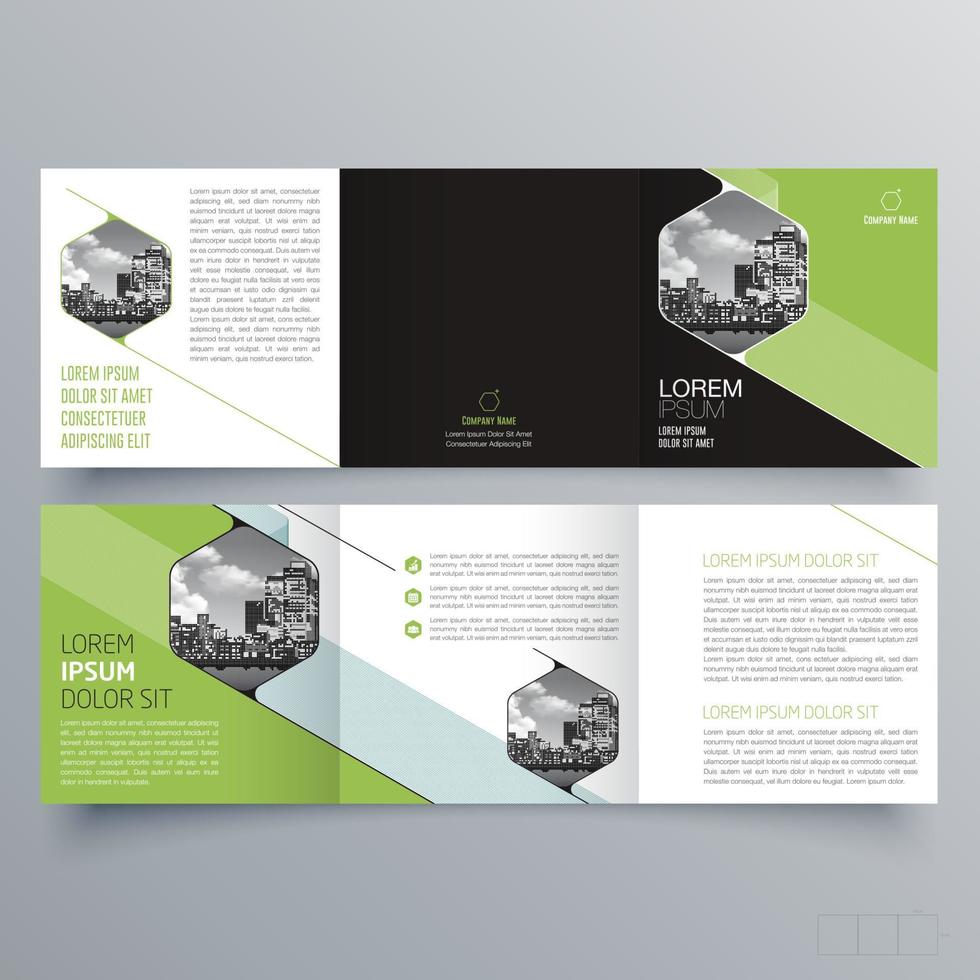 modèle de brochure à trois volets design géométrique minimaliste pour les entreprises et les entreprises. modèle de vecteur de brochure de concept créatif.