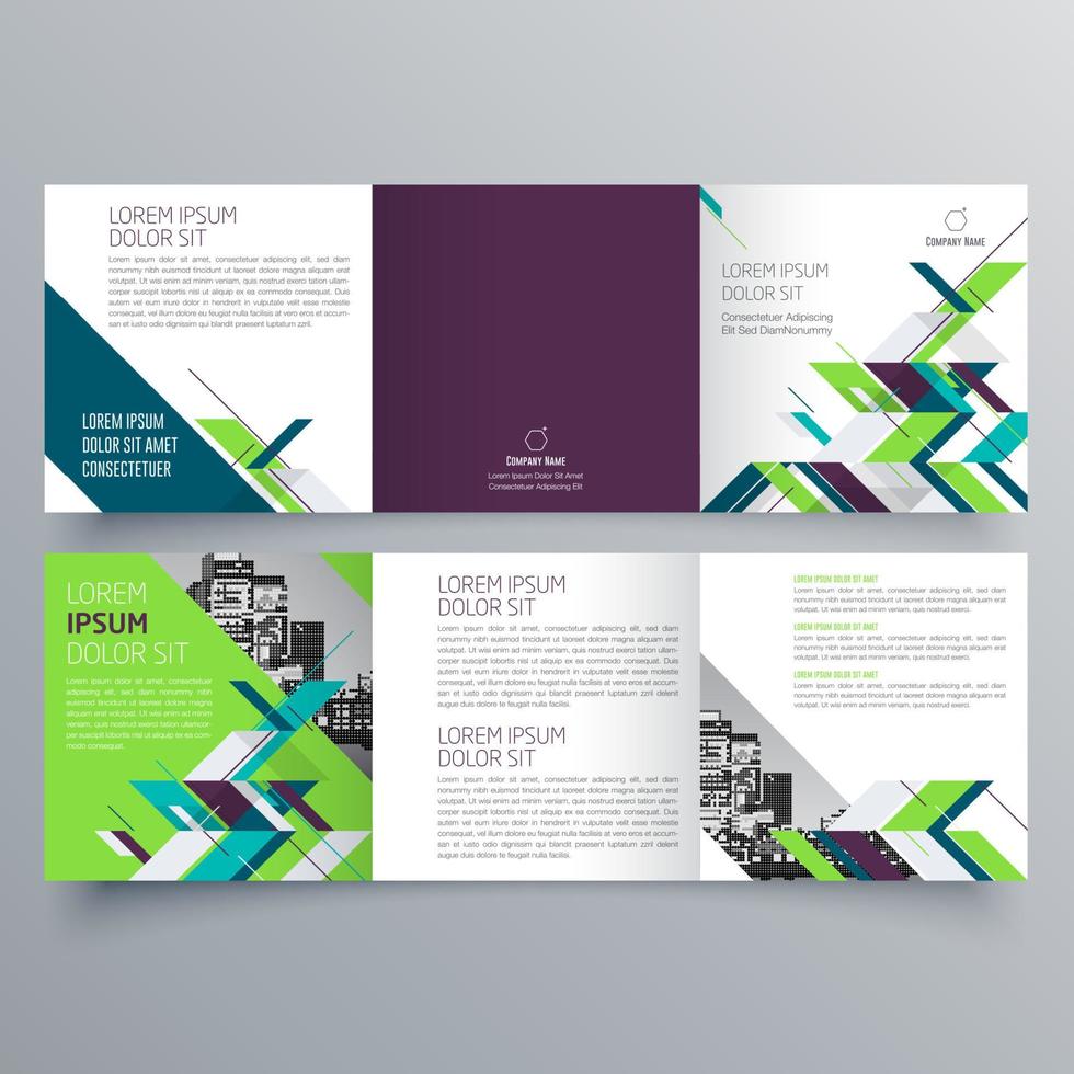 modèle de brochure à trois volets design géométrique minimaliste pour les entreprises et les entreprises. modèle de vecteur de brochure de concept créatif.