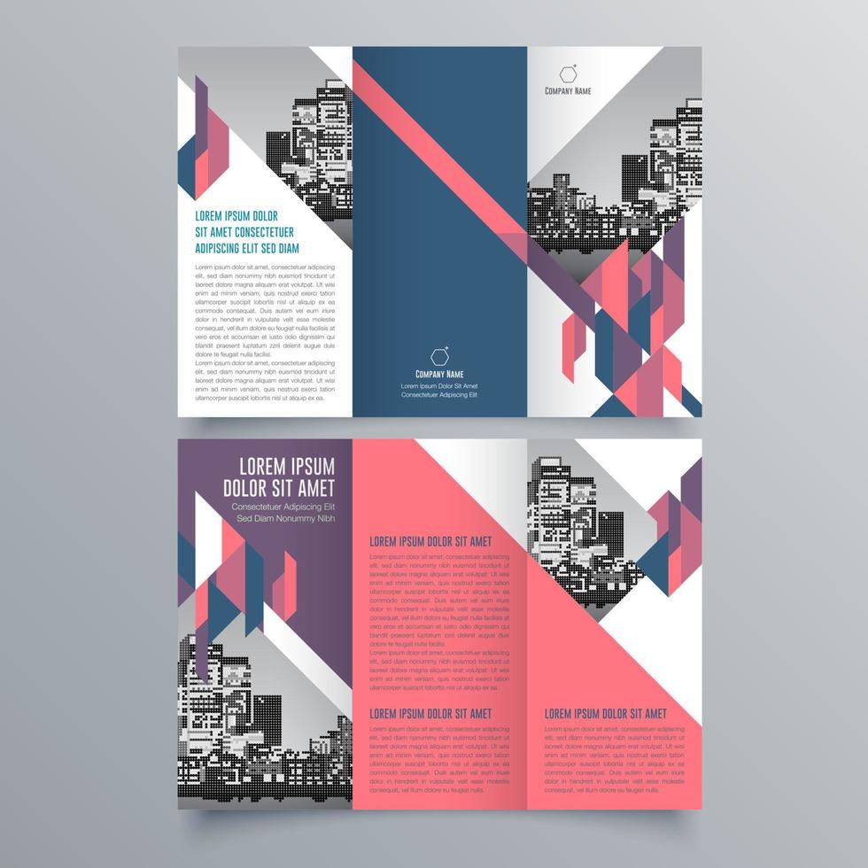 modèle de brochure à trois volets design géométrique minimaliste pour les entreprises et les entreprises. modèle de vecteur de brochure de concept créatif.