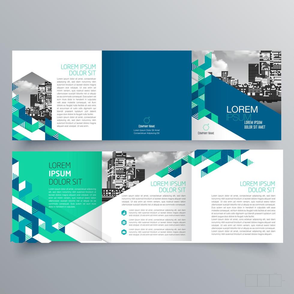 modèle de brochure à trois volets design géométrique minimaliste pour les entreprises et les entreprises. modèle de vecteur de brochure de concept créatif.