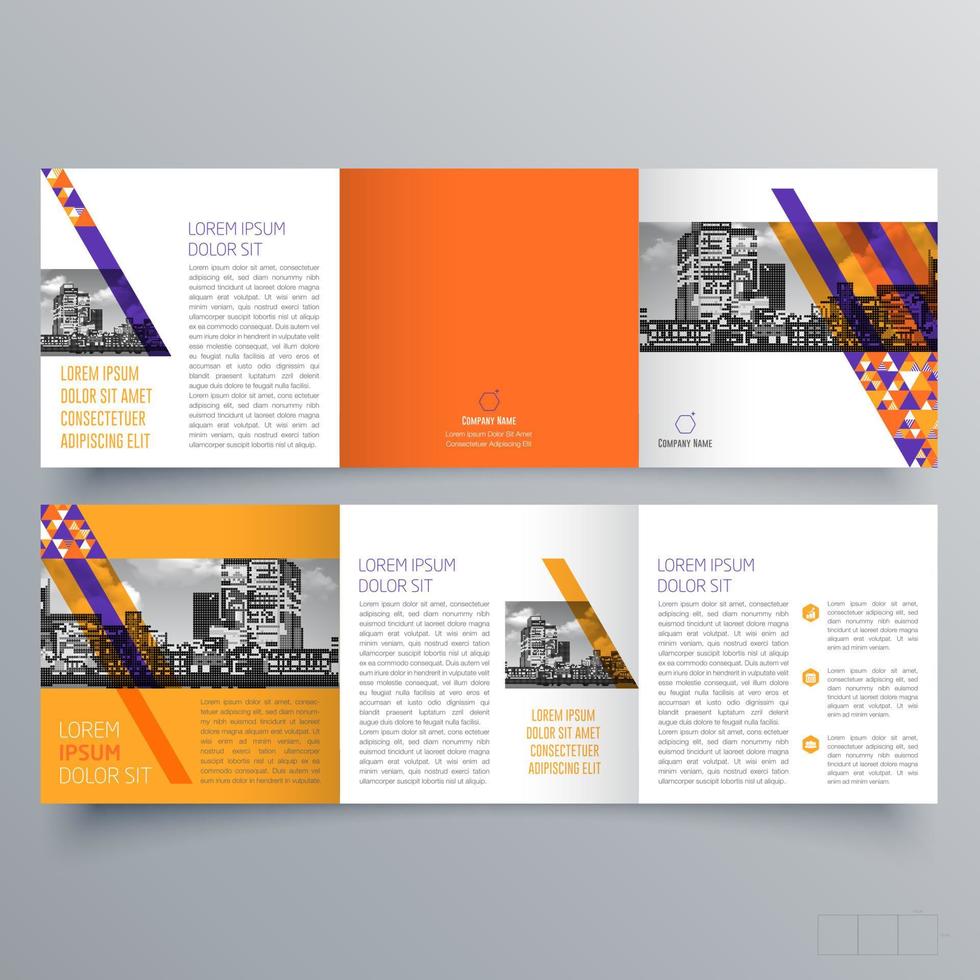 modèle de brochure à trois volets design géométrique minimaliste pour les entreprises et les entreprises. modèle de vecteur de brochure de concept créatif.