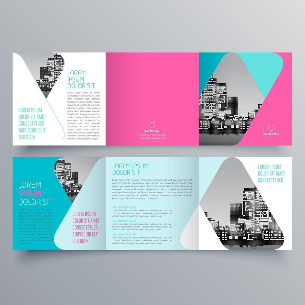 modèle de brochure à trois volets design géométrique minimaliste pour les entreprises et les entreprises. modèle de vecteur de brochure de concept créatif.