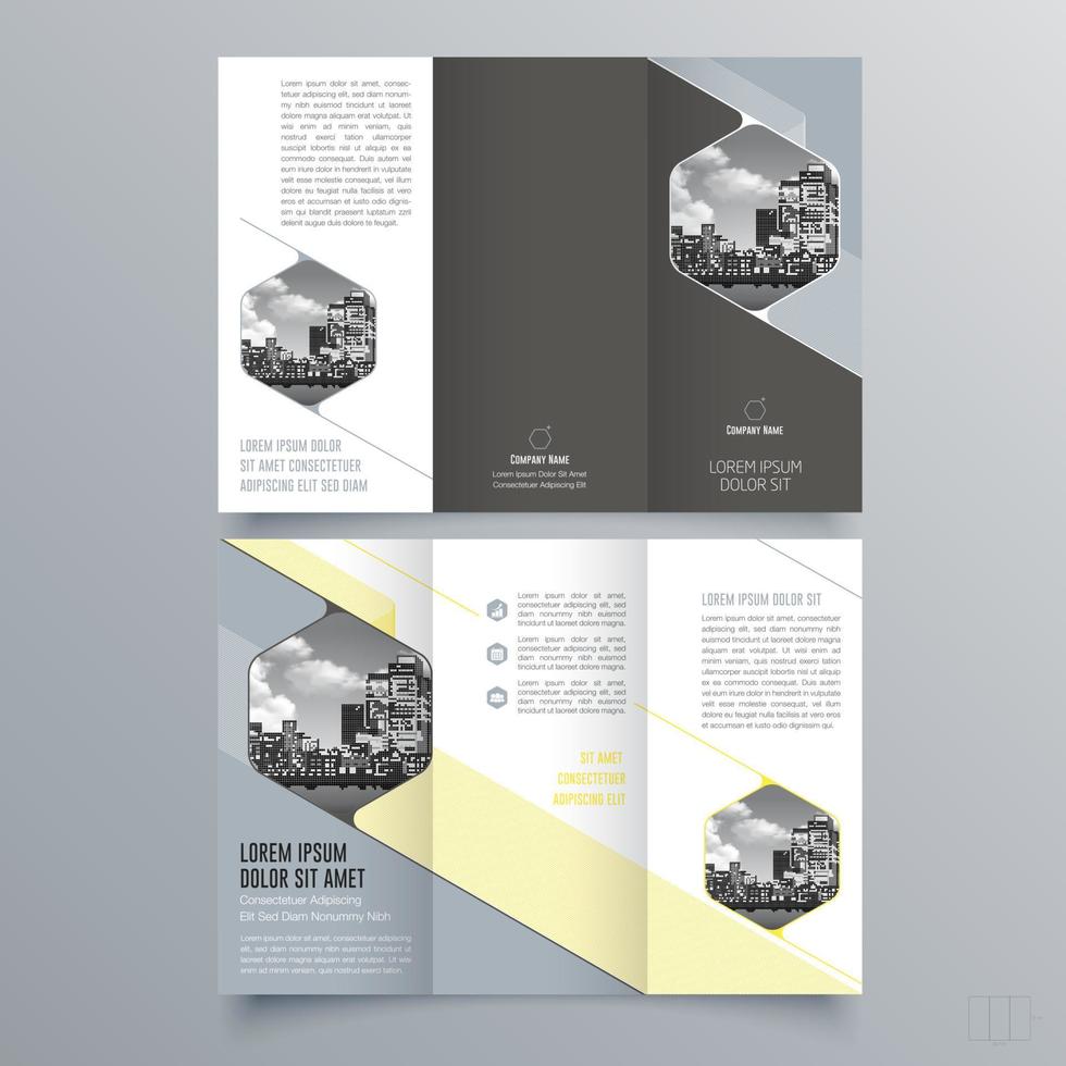 modèle de brochure à trois volets design géométrique minimaliste pour les entreprises et les entreprises. modèle de vecteur de brochure de concept créatif.