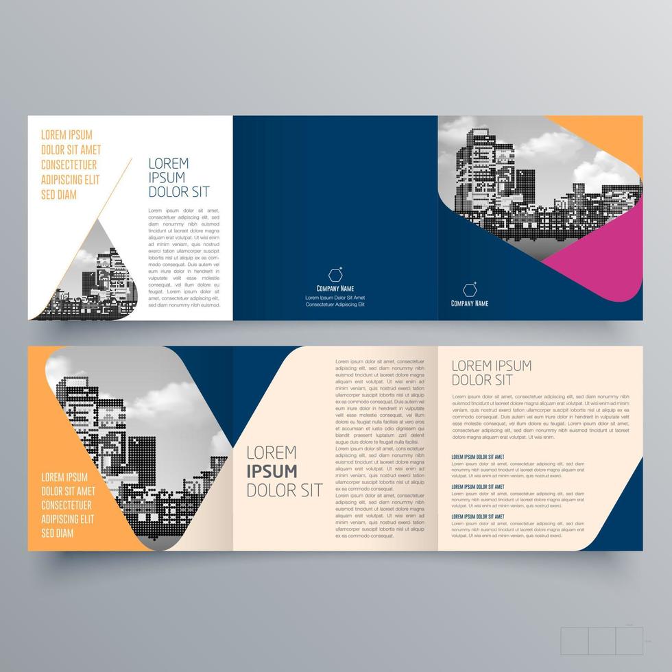 modèle de brochure à trois volets design géométrique minimaliste pour les entreprises et les entreprises. modèle de vecteur de brochure de concept créatif.