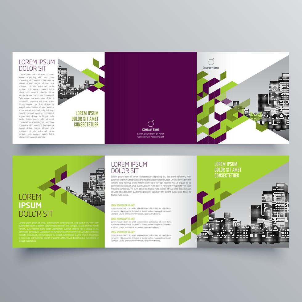 modèle de brochure à trois volets design géométrique minimaliste pour les entreprises et les entreprises. modèle de vecteur de brochure de concept créatif.